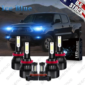 For Toyota Tacoma 2016-2021 8000K LED Headlight High Low Beam Fog Light Bulb Kit - Picture 1 of 12
