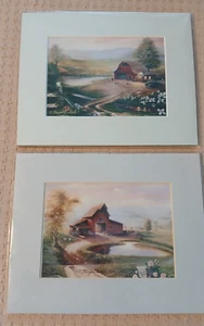T. Morgan Crain signierte Kunstdrucke von Scheunen - 2er Set - 8 x 10 - Bild 1 von 9