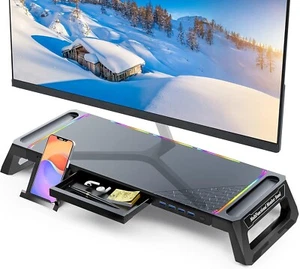 Multifunktionaler Monitorständer für PC/Laptop mit RGB & Organizer-Funktionen - Afbeelding 1 van 9