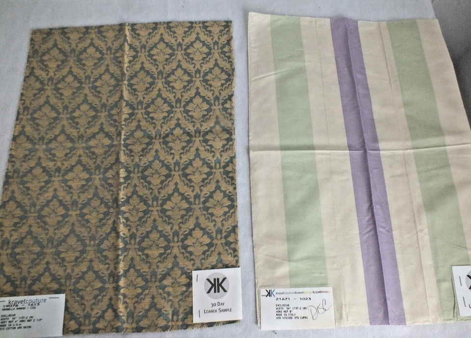 U PICK choice 2 Kravet correlating upholstery samples set vintage 1990s high end - Image 1 of 1