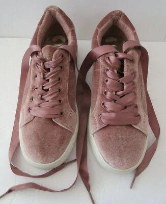 STEVE MADDEN бархата бархата кроссовок девочек размер 3 шнурует вверх туфли розовый - Изображение 1 из 4