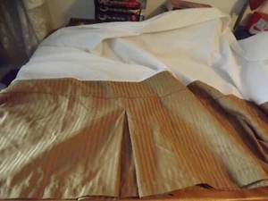 FULL / DOUBLE PLEATED BEDSKIRT dust ruffle FABTEX mocha brown stripes 2 AVAILABL - Picture 1 of 17