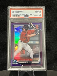 2024 Bowman Kyle Teel Chrome Purple Refractor /250 PSA 10 - Red Sox - Foto 1 di 1