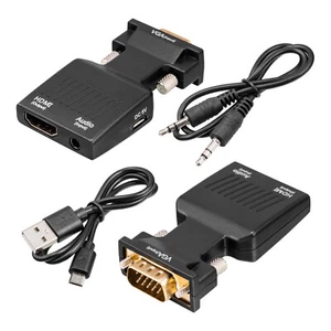 Adapter VGA Stecker auf HDMI A Buchse Konverter HD TV Audio Kabel Full 1080P - Afbeelding 1 van 7