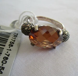 Genuine Thomas Sabo Brown CZ, Marcasite Ring TR1758-1-780-54 - Size 54 - Picture 1 of 4