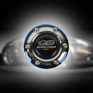 MUGEN BURNT BLUE CAR HORN BUTTON STEERING WHEEL CENTER CAP CARBON FIBER - Bild 1 von 7