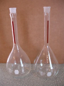 LOTE DE *2* KIMAX Clase A 1000 ml Boston Frasco Volumétrico Redondo 28013 Línea Roja - Imagen 1 de 4