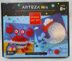 Arteza Kids String Art Kit Set of 5 Sea Animals Assorted Designs Pushpins Art - Picture 1 of 15