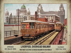 Liverpool Overhead Railway Nostalgic Iconic Poster Style Metal Wall Art - Picture 1 of 1