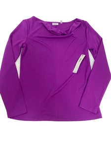 DKNYC lila drapierte Bluse mit hängendem Ausschnitt neu mit Etikett Größe S Damen Shirt NEU UVP $ 89 - Bild 1 von 8