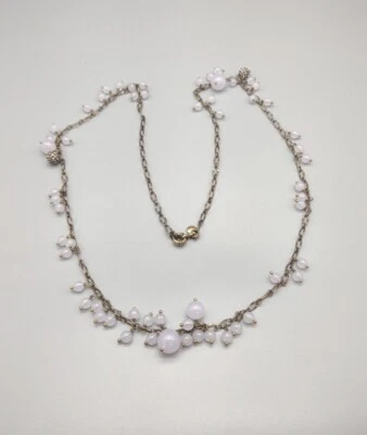 J. Crew Signed Pink Glass Dangle Ball, Rhinestone Necklace B13 - Image 1 of 4