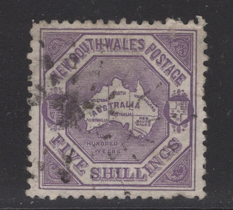NSW 1890 - Sc# 87a - 5 Shilling Perf 11 - New South Wales Australia Scarce Stamp Cover