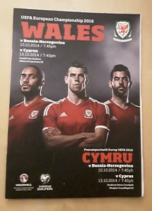 Wales v Bosnien Herzegowina & Zypern 2014/15 Euro C'ship Qual's + Ticket + t/Blatt - Bild 1 von 4