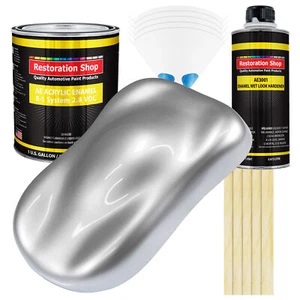 Restoration Shop Iridium Silver Metallic Acrylic Enamel Gallon Kit, Auto Paint - Picture 1 of 5