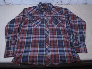 Rustler Mens Long Sleeve Pearl Snap Western Shirt Size X Long Tails Large Rodeo - Picture 1 of 8