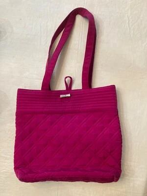 Bolso de Mano VERA BRADLEY Microfibra Diamante Acolchado Rosa Caliente Plata Palanca Foto 1 de 3