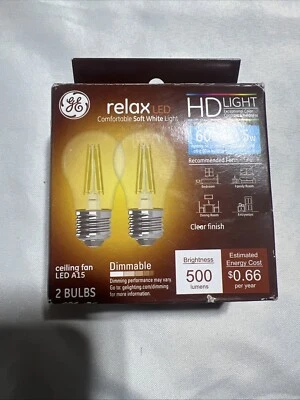 Ge Lighting  LED Ceiling Fan Light Bulbs, A15, Soft White, 500 Lumens, 5.5-Watts - Image 1 of 2