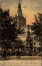 Cöln Köln 1904 Strassen Partie Personen am Jan van Werth Denkmal Rathaus Turm