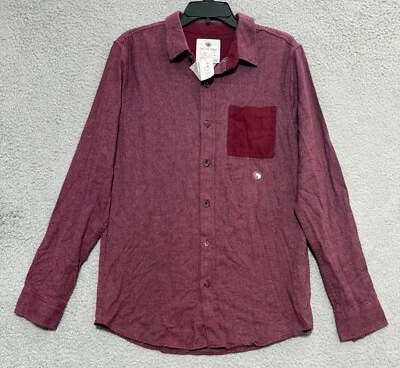 Camisa masculina manga longa PACSUN On The Byas botão para baixo tamanho médio NOVA - Imagem 1 de 4