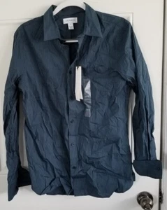 Calvin Klein Men's Green Check Button-Down Easy Shirt - MEDIUM - Picture 1 of 5