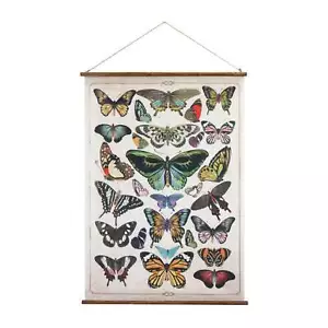 Vintage-inspirierter Schmetterling Leinwand Schnörkel Wandbehang - Bild 1 von 5