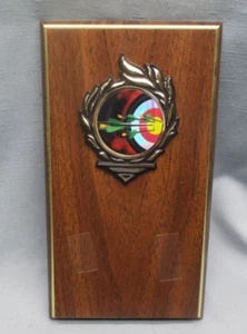 archery trophy award gold trim plaque board 5 1/2 x 10 - Picture 1 of 1
