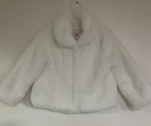 Weiße kurze Jacke mit Kunstfell Größe Small 3T Kleinkind Mädchen, Kinderplatz - Bild 1 von 6