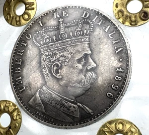 COLONIA ERITREA Umberto I - 2 Lire 1896 - R Roma 4/10 di Tallero - AG - Picture 1 of 5