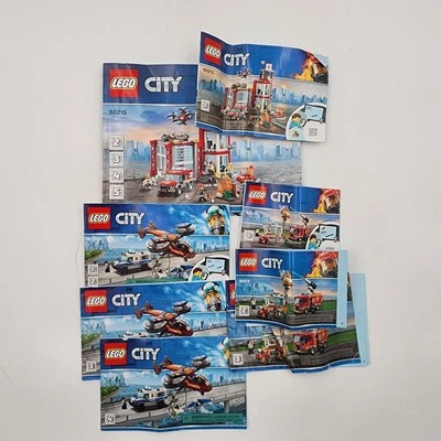 Lego 60215, 60214, & 60209 City Instruction Manual Books For 3 Sets = Lot Of 8  - Image 1 of 4