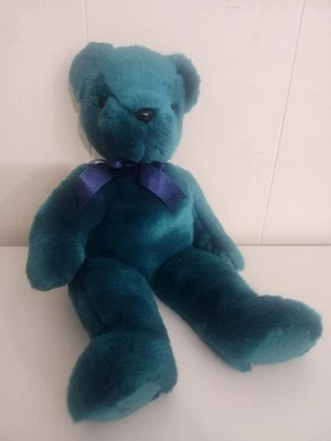 Ty Beanie Buddy Teddy the Old Faced Teal Bear. Cinta azul verdoso Foto 1 de 4