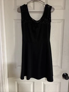 Ambiance Damen Spitzen Schulter Kleid Schwarz Größe L - Bild 1 von 6