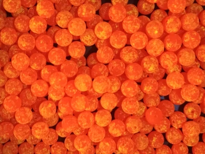 MAD RIVER CUSTOM FISHING TACKLE BLAZE ORANGE/SPECKLED YELLOW UV Trout Steelhead Beads 6mm, 8mm, 10mm, 12mm Sizes