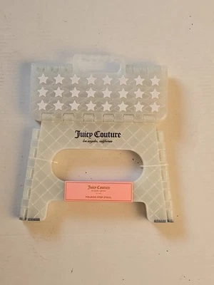 Juicy Couture Los Angeles CA Folding Step Stool Clear White New With Tags - Image 1 of 4