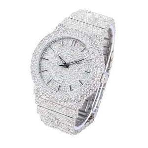 VVS Bustdown Simulated Diamond Stainless Steel Iced Out Luxury Hip Hop Watch - Bild 1 von 5