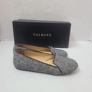 Mocassins femme Talbots Zoe plats noir + blanc taille 6,5M classique et propre - Photo 1/9