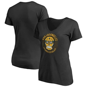 Women's Black LA Galaxy Hispanic Heritage Viva V-Neck T-Shirt - Picture 1 of 3