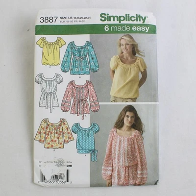 Simplicity 3887 Pullover Tops Patterns Women's Size U5 (16, 18, 20, 22, 24) 2007 - Image 1 of 4