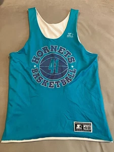 RARA - Vintage - Starter - Charlotte Hornets - Glen Rice - Maglia reversibile - 48 - Foto 1 di 4