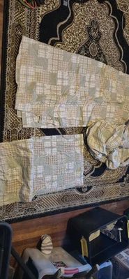 Juego de sábanas a cuadros con retazos 96x93 ajustables + sábanas planas y funda de almohada 🛏️ Foto 1 de 4