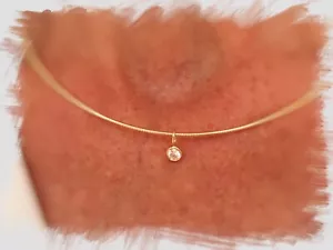 Goldanhänger - Anhänger kleiner brillanter Zirkonia rund - Silber 925 vergoldet - Bild 1 von 3
