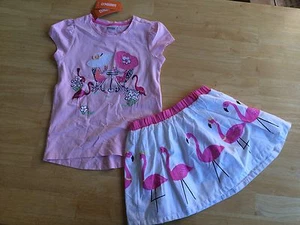 NWT Gymboree Fruit Punch Bestfriend shirt Top Flamingo Skirt Set Girls 5,8 - Picture 1 of 4