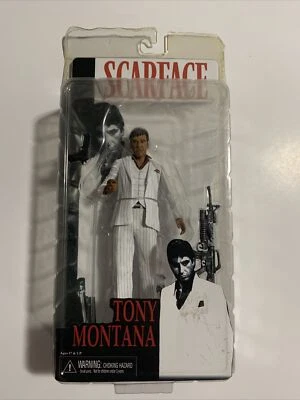 Tony Montana Scarface Traje Blanco Figura de Juguete Sellada Coleccionistas Difícil de Encontrar Raro Nuevo en Caja NECA Foto 1 de 2