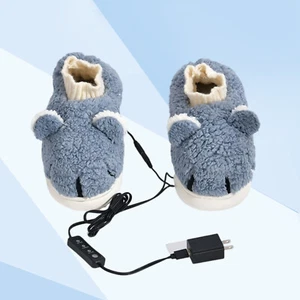 USB Rechargeable Heated Slippers Electric Heating Shoes Temperatures Adjustabl1N - Picture 1 of 12