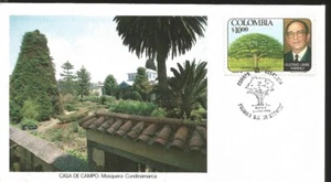 J) 1980 COLOMBIA, SAMANEA SAMAN, TREE, GUSTAVO URIBE RAMIREZ, COTTAGE, FDC - Picture 1 of 1
