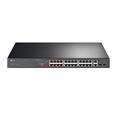 TP-Link 24 Port 10/100Mbps Fast Ethernet PoE Switch 24 PoE+ Ports @250W, w/ 2... - Image 1 of 4