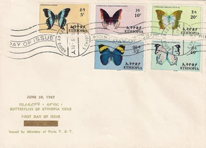 Ethiopia: 1967 Butterflies, FDC pm Addis Ababa - Picture 1 of 1