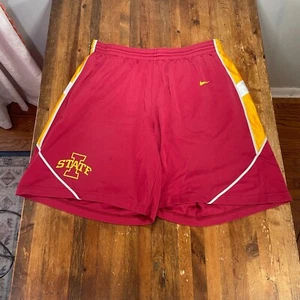 Vintage Iowa State Cyclones Shorts Mens XL Red Nike Basketball Workout Gym - Picture 1 of 15