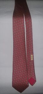 Seidenkrawatte rot mit Muster  v. Hermes - Paris  f. 45 ,- € + Versand Krawatte
