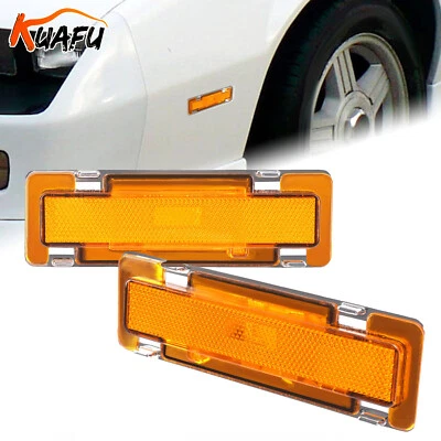 Luces de señalización laterales 2 piezas lente amarilla para Chevy Camaro y Pontiac Firebird 1982-1992 Foto 1 de 4