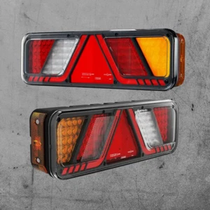 2x LED Rückleuchten groß mit Umrissleuchten Set LKW Anhänger 7 Funktionen 24V - Zdjęcie 1 z 7